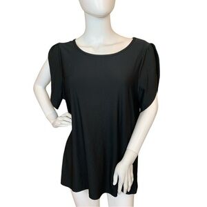 14th & Union Black Knit Split Sleeve Top Size Large